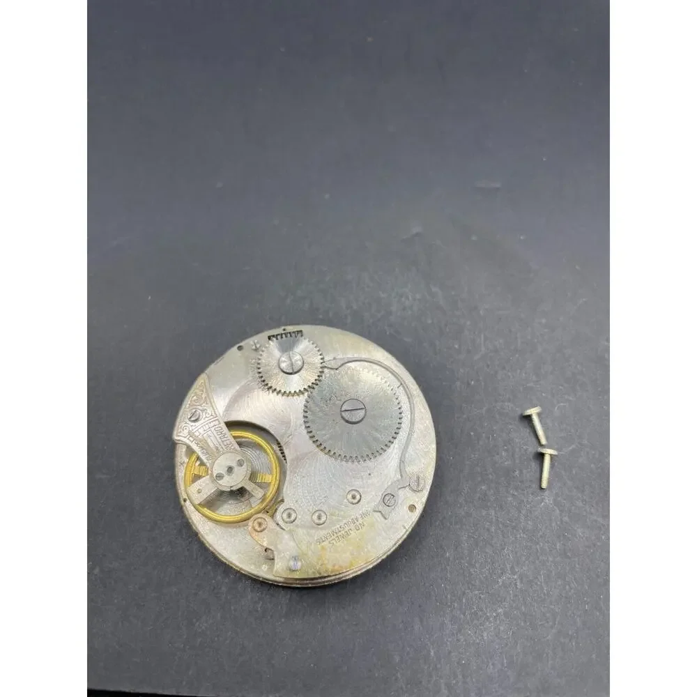 Baltic Swiss Pocket Watch Movement White Dial No Jewels For Parts/Repair